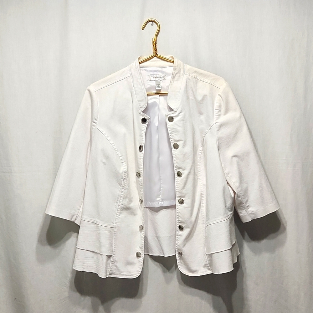 White Open Jacket with Ruffle